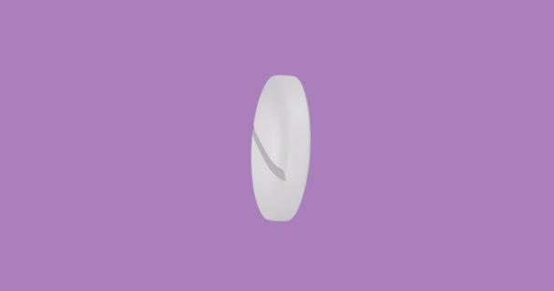 Animation Floating Pill Purple Background Global Medicine Digital Interface Concept — Stock Video