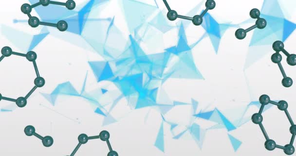 Animación Modelos Micro Moléculas Sobre Fondo Azul Blanco Concepto Ciencia — Vídeos de Stock
