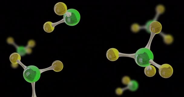 배경에 분자의 마이크로의 애니메이션 글로벌 디지털 방식으로 생성된 비디오 — 비디오