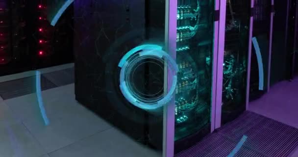 라운드 스캐너 애니메이션 컴퓨터 컴퓨터 인터페이스 비즈니스 데이터 — 비디오