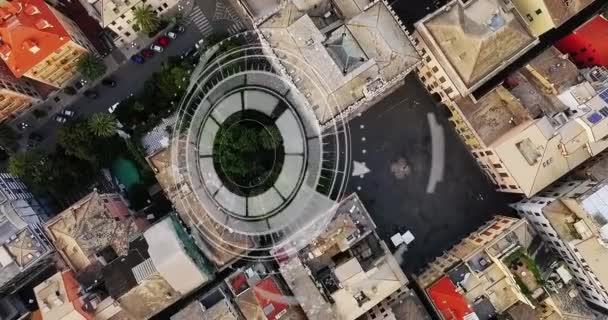 Animation Loading Circles Graphs Arrow Aerial View Modern City Digital — Stock Video