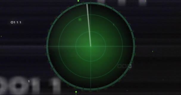 Animação Radar Com Padrão Placa Circuito Códigos Binários Sobre Fundo — Vídeo de Stock