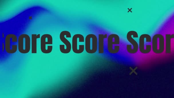 Animatie Van High Score Tekst Teksten Met Rhombus Veelkleurig Abstract — Stockvideo