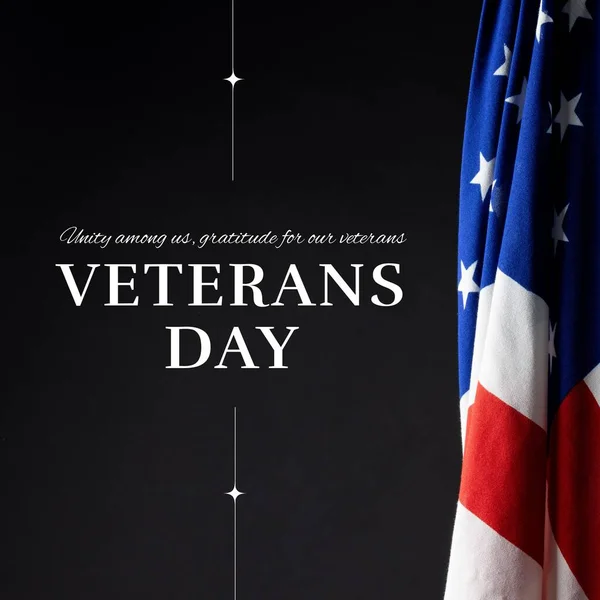 Composite Veterans Day Text Flag Usa Blue Background Veterans Day — Stock Photo, Image