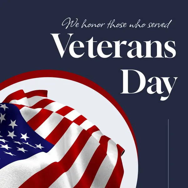 Composite Honor Those Who Served Veterans Day Text Flag Usa — Stock Photo, Image