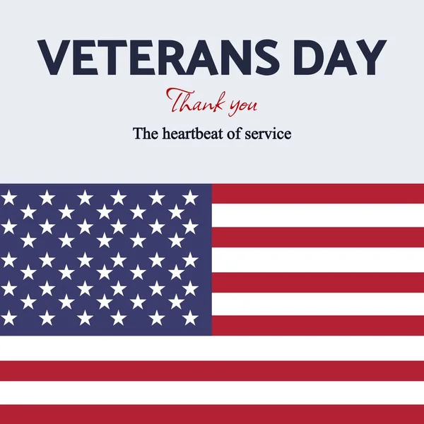 Composite of thank you veterans day text over flag of usa on white background. Veterans day, american defence forces and patriotism concept digitally generated image.