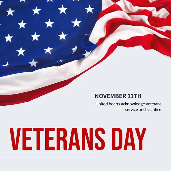 Composite Veterans Day November 11Th Text Flag Usa White Background — Stock Photo, Image