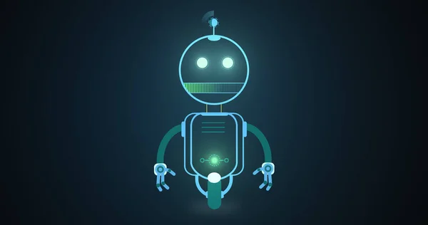 Ilustração Bot Bate Papo Espaço Cópia Fundo Preto Inteligência Artificial — Fotografia de Stock