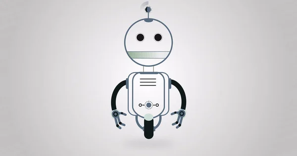 Ilustração Bot Bate Papo Espaço Cópia Fundo Cinza Inteligência Artificial — Fotografia de Stock