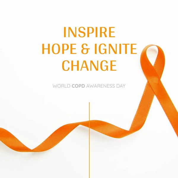 Composite Orange Awareness Ribbon Inspire Hope Ignite Change World Copd — Stock Photo, Image