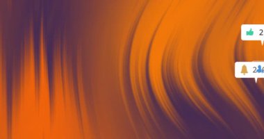 Soyut arkaplan üzerindeki bildirim çubuklarında simgelerin canlandırılması ve numaraların değiştirilmesi. Dijital olarak üretilen, hologram, illüstrasyon, iş, büyüme, sosyal medya ve teknoloji kavramı.