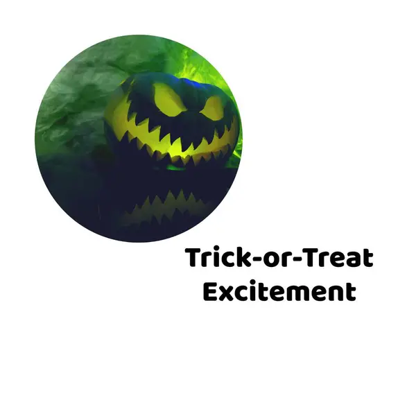 Compuesto Truco Tratar Texto Emoción Calabaza Halloween Sobre Fondo Blanco — Foto de Stock