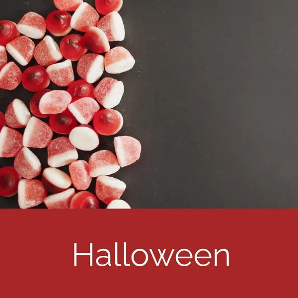 Texto Halloween Rojo Con Truco Dulces Negro Con Espacio Copia —  Fotos de Stock