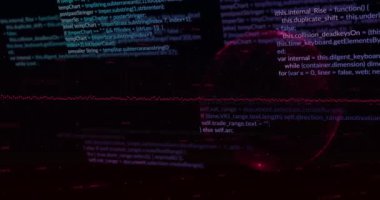 Bilgisayar dili animasyonu, grafikler, dünya ve siyah arkaplan üzerinde değişen sayılar. Dijital olarak üretilmiş, hologram, rapor, iş dünyası, küreselleşme, kodlama ve teknoloji kavramı.