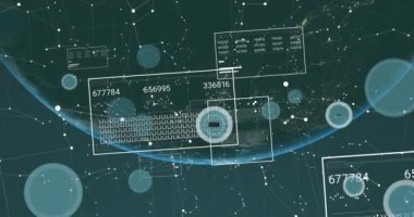 Dünya çapında 5G ve 6G metinlerden oluşan ağın animasyonu. Küresel ağlar, bağlantılar, veri işleme ve dijital arayüz kavramı dijital olarak oluşturulmuş video.