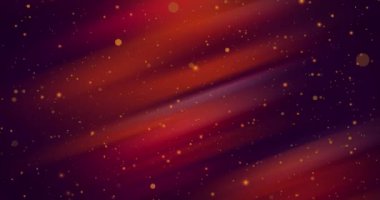 Parlak sarı ışık noktaları ve Bokeh 'in siyah arka planda kırmızı ışık üzerinde hareket etmesi. Soyut, veri, teknoloji, enerji, bağlantı ve iletişim dijital olarak oluşturulmuş video.