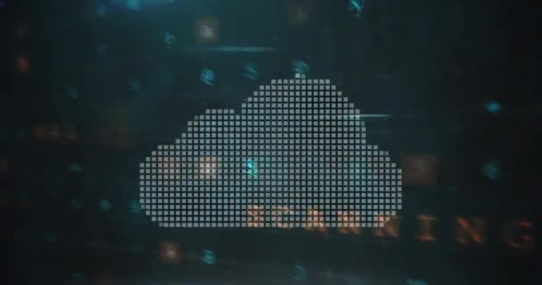 Animation Sikkerhed Hængelås Skjold Cloud Ikon Mod Cybersikkerhed Databehandling Cybersikkerhed – Stock-video