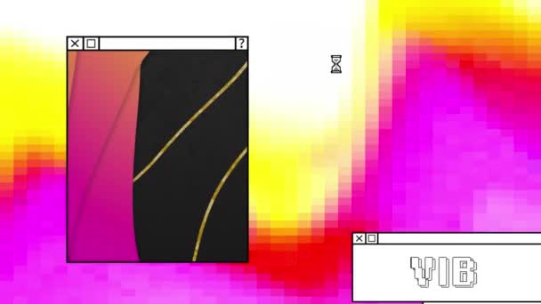 Animação Vibrações Texto Ampulheta Interface Computador Sobre Fundo Abstrato Digitalmente — Vídeo de Stock