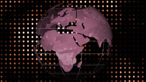 Animatie Van Roterende Rasterpatroon Bol Cirkels Tegen Zwarte Achtergrond Digitaal — Stockvideo