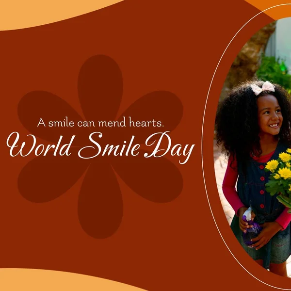 Ein Lächeln Kann Die Herzen Von Welt Lächeln Tag Text — Stockfoto