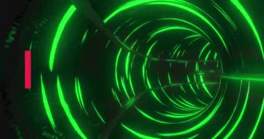 Pazartesi siber metin afişiyle, pürüzsüz desenli neon yeşil tünelin animasyonu. İndirim ve perakende iş konsepti