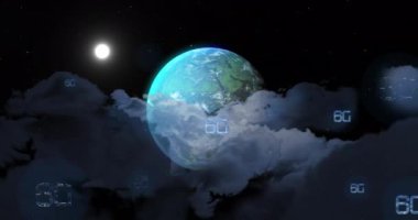 Dünya çapında 6G metin ağının animasyonu. Küresel ağlar, bağlantılar, veri işleme ve dijital arayüz kavramı dijital olarak oluşturulmuş video.