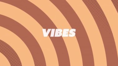 Titreşimlerin animasyonu, kahverengi arkaplanda pürüzsüz desenli radyal ışınlara karşı metin pankartı. Video oyunu arayüzü teknolojisi kavramı