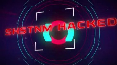 Veri işleme ve sistem hack metninin kapsamıyla animasyonu. Dijital olarak oluşturulmuş küresel bağlantılar, veri işleme ve dijital arayüz kavramı.