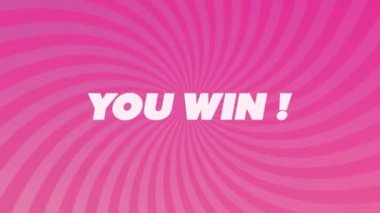 Animasyon, pembe arka planda pürüzsüz desenli radyal ışınlara karşı metin afişi kazandı. Video oyunu arayüzü teknolojisi kavramı