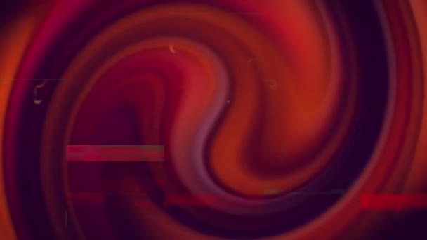 Красочные Помехи Статические Линии Над Волнистыми Красными Огнями Технология Энергия — стоковое видео