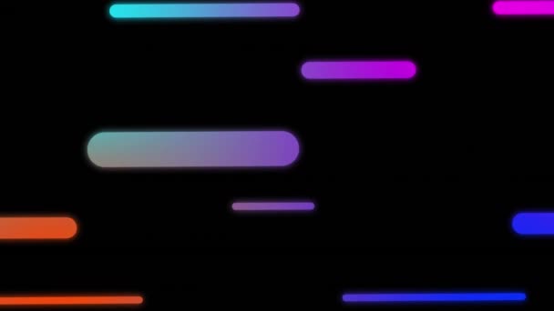 Анимация Неоновой Фиолетовой Игры Над Текстовым Баннером Над Градиентными Световыми — стоковое видео
