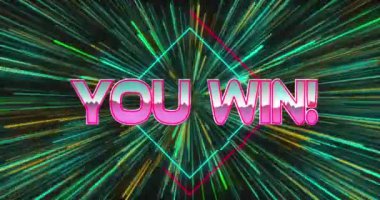 Sendeki animasyon, siyah arkaplanda pürüzsüz desenli yeşil ışık izlerinin üzerinde kısa mesaj pankartı kazandı. Video oyunu ve eğlence teknolojisi kavramı