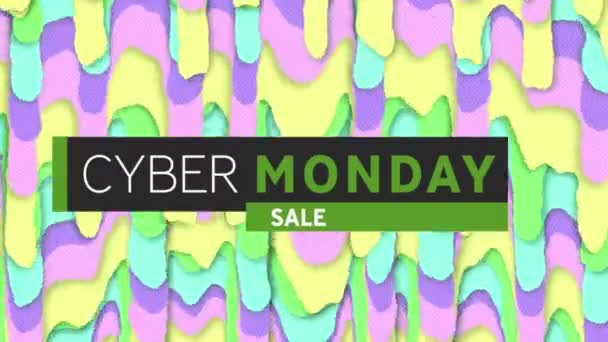 Animation Cyber Monday Text Banner Abstract Gradient Patterns Seamless Pattern — Stock Video