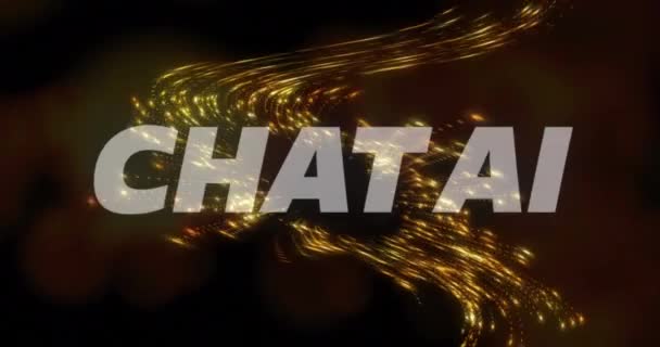 Animace Chatu Text Přes Dynamický Abstraktní Vzor Nad Černým Pozadím — Stock video