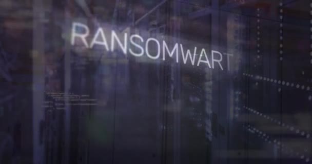 Animation Ransomware Computersprog Kredsløb Mønster Data Server Værelse Digital Komposit – Stock-video