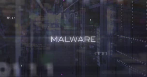 Animação Malware Códigos Binários Linguagem Computador Códigos Binários Sobre Sala — Vídeo de Stock