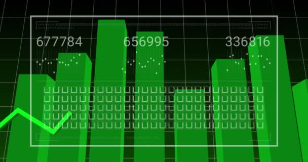Animation Graphs Changing Numbers Loading Bar Squares Grid Pattern Graphs — Stock Video