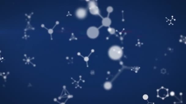 Animation Schwimmender Nukleotide Über Abstraktem Hintergrund Digital Generiert Hologramm Illustration — Stockvideo