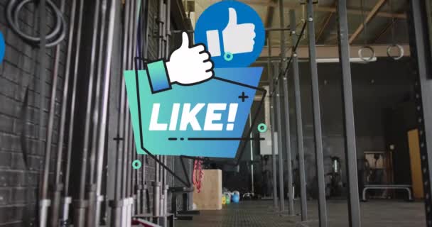 Animazione Social Media Come Testo Pollici Icone Tirare Bar Anelli — Video Stock