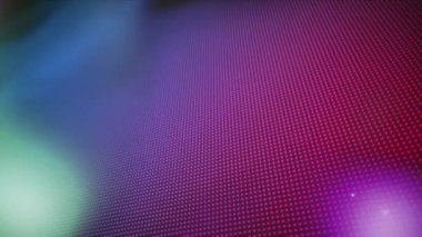 Siyah arkaplan üzerindeki çok renkli merceklerin ve noktaların canlandırılması. Dijital olarak üretilmiş, hologram, illüstrasyon, bulanık, çarpıtma, ışık sızıntısı, dağılmış ve soyut kavram.