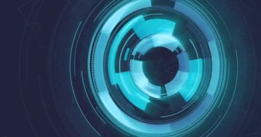 Kara arkaplan üzerindeki yükleme çemberleri, ikili kodlar ve bağlantılı noktaların animasyonu. Dijital olarak oluşturulmuş, hologram, illüstrasyon, iş, ilerleme, iletişim, bilgisayar dili ve teknoloji.