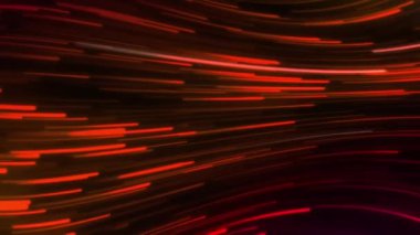 Siyah arkaplana karşı dairesel hareket eden çizgiler üzerinde dinamik soyut desenlerin animasyonu. Dijital olarak üretilmiş, hologram, illüstrasyon, aydınlatılmış, veri, bağlantı ve teknoloji kavramı.