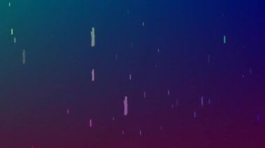 Değişken arkaplan üzerinde düşen çok renkli yıldızların animasyonu. Dijital olarak üretilen hologram, illüstrasyon, dekorasyon, tasarım, astronomi ve soyut kavram.