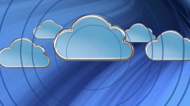 Animação Círculos Nuvens Sobre Padrão Abstrato Fundo Conceito Gerado Digitalmente — Vídeo de Stock