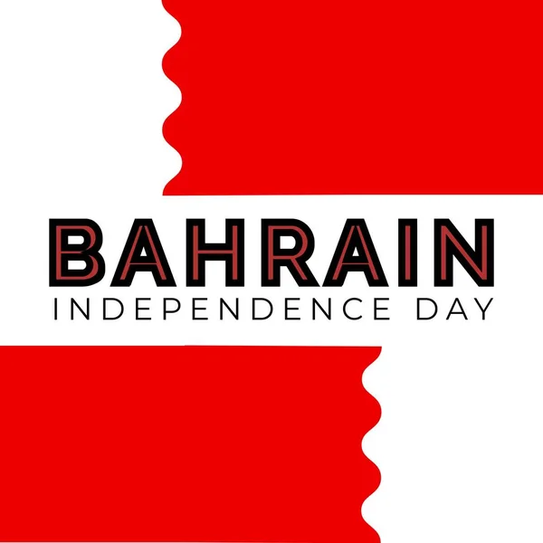 红色和白色背景下的Bahrain独立日文本说明 复制空间 爱国主义 自由和身份概念 — 图库照片