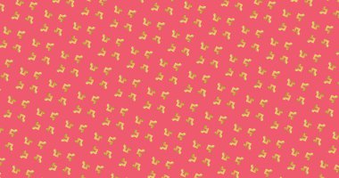 Pembe arka planda hareket eden sıra sıra desenlerin görüntüsü. Renk, desen ve hareket kavramı dijital olarak oluşturuldu.