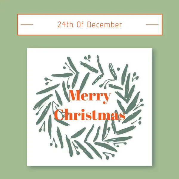 Illustration 24Th December Merry Christmas Text Abstract Patterns White Background — Stock Photo, Image