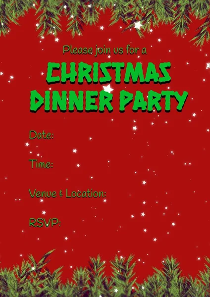 Please Join Christmas Dinner Party Date Time Venue Location Rsvp — Stock Photo, Image