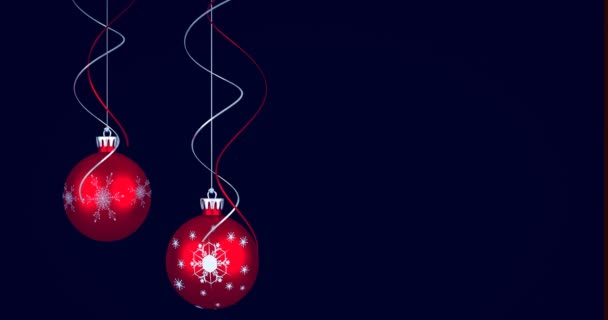 Animation Von Frohen Weihnachten Frohem Neuen Jahr Text Und Hängenden — Stockvideo