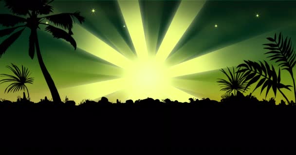 Animación Paisaje Estrella Fugaz Verde Sobre Fondo Verde Navidad Religión — Vídeo de stock